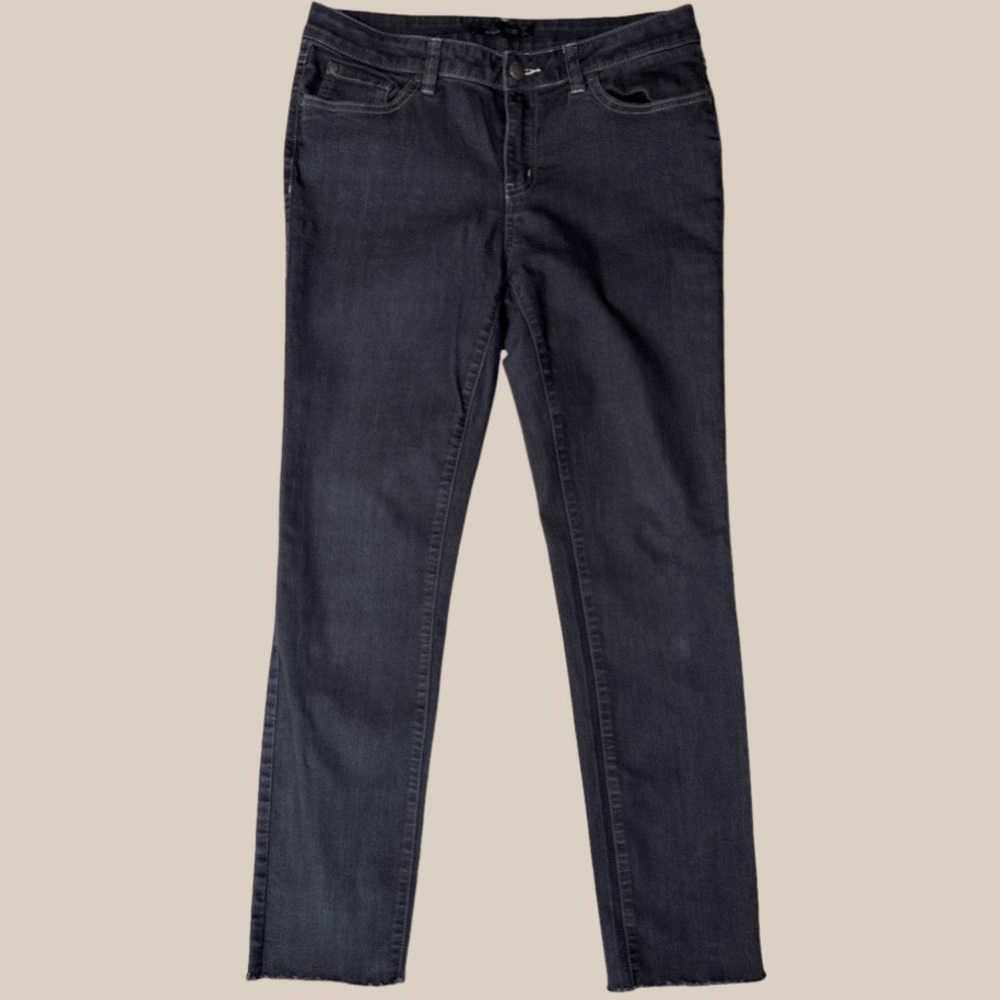 Prana Women's Gray/Black Jeans Frayed Hem Size 10/30